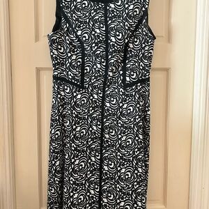 Connected Apparel Monochrome Swirl Midi Dress